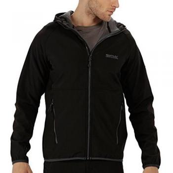Regatta Arec II Chaqueta Softshell Con Capucha Y Respaldo Cálido, Repelente Al Agua Y Resistente Al Viento Soft shell, Hombre, Black
