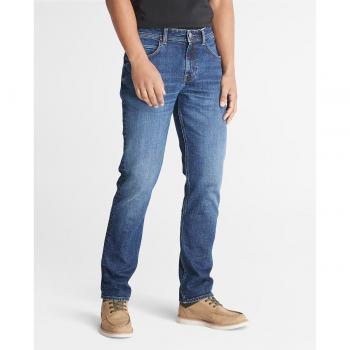 Timberland Men's Sandown Stretch Slim Fit 5-Pocket Jeans in Dark Blue, Size 36