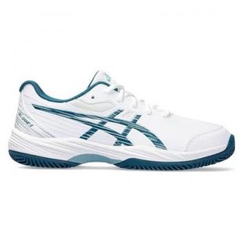 Zapatillas de Tenis ASICS Gel-Game 9 GS para Niños - Blanco y Azul Petróleo