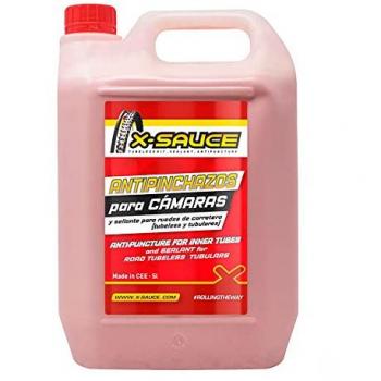 X-SAUCE Sellante Antipinchazos Tubeless Universal 5L - Nueva fórmula sin amoniaco y pH casi neutro, líquido sellante para tubeless, compatible con cámaras y tubulares de carretera