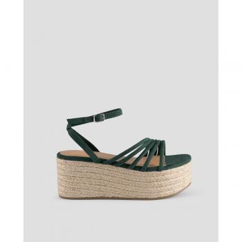 Sandalias de plataforma de ante vegano color aguamarina