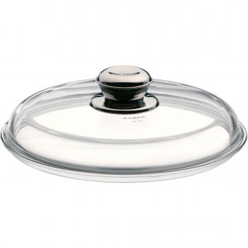 Tapa de cristal WMF 24 cm con pomo de metal, apta para lavavajillas y resistente al calor