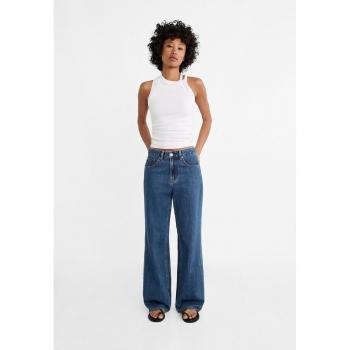 Stradivarius D92 Straight Wide Dark Blue Denim Jeans