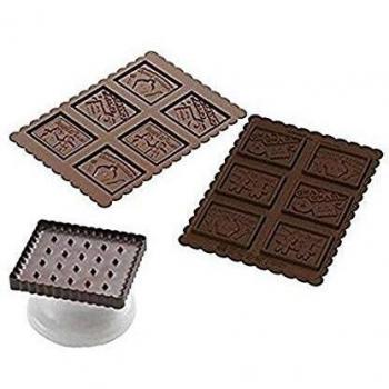silikomart CKC04 Kit para Hacer Galletas con cubertura en Chocolate