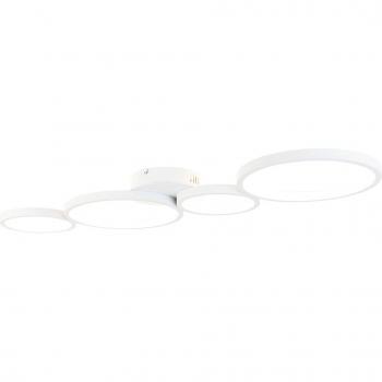 Plafón LED regulable blanco con 4 luces, dimensiones 100 x 28.9 x 6 cm - Lupolo QAZQA