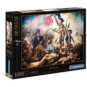 Clementoni - Puzzle 1000 piezas cuadro Delacroix- Libertad guiando al Pueblo, Colección museos puzzle adulto de cuadros