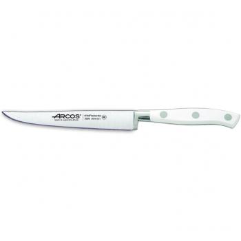 Cuchillo Chuletero Arcos Serie Riviera Blanc, Hoja de Acero Inoxidable Nitrum 130mm, Mango Polioximetileno Blanco