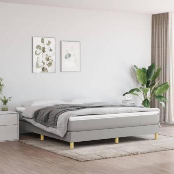 Estructura de cama box spring en tela gris claro 160x200 cm