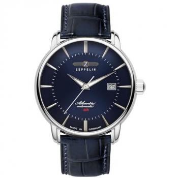 Zeppelin Atlantic Automatic Men's Watch with 60-Hour Power Reserve and Blue Dial