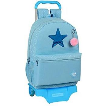 Glowlab Mochila Safta Escolar Grande con Carro Safta 905 Star, 300x140x460 mm, Azul Claro