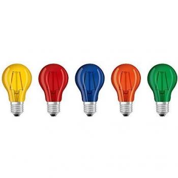 Bombilla LED Decorativa E27 Color Box 5 Pcs, 2W, 136 lm, Multicolor