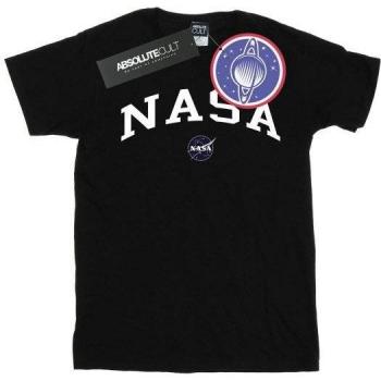 Camiseta de Algodón para Niñas con Logo Collegiate de NASA 12-13 Negro