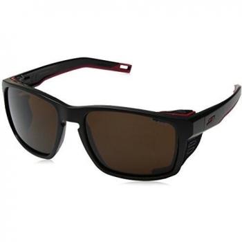 Julbo Shield Gafas de Sol, Negro/Rojo, Talla única Unisex Adulto