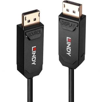 Cable de fibra óptica DisplayPort 2.0 LINDY 38522, 20 metros, UHBR10, híbrido