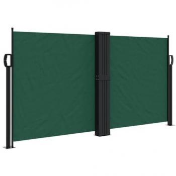 Toldo lateral retráctil 120x1200 cm color negro, crema, azul y verde oscuro