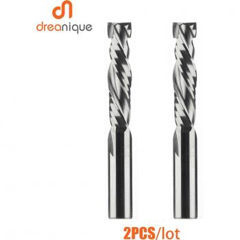 Fresa de Carpintería de Carburo en Espiral de 2 Flautas para Router CNC - Herramienta de Fresado Compresiva
