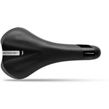 Sportourer X-Race Gel Hi-Viz Bicycle Saddle - Unisex, Black