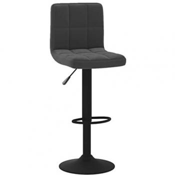 Taburete de cocina de terciopelo negro ajustable moderno para bar y bistró con reposapiés