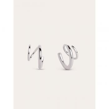 Pendientes Gota Spiral de Plata bañados en Rodio - Diseño Exclusivo Singularu