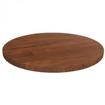 Tablero de mesa redonda de madera de roble marrón oscuro Ø30x1,5cm