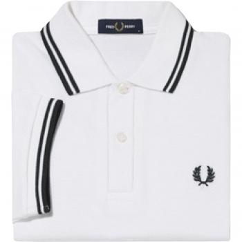 Fred Perry M3600 Twin Tipped Polo Shirt - White - Size: XL