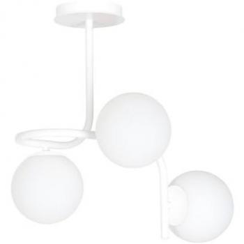 Lámpara de Techo Kalf, Acero con recubrimiento en polvo y Vidrio, Blanco, 57x51x40 cm