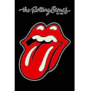 Cartel textil de The Rolling Stones Tongue Negro/rojo One Size, material textil, diseño icónico de la lengua de los Rolling Stones, tamaño único