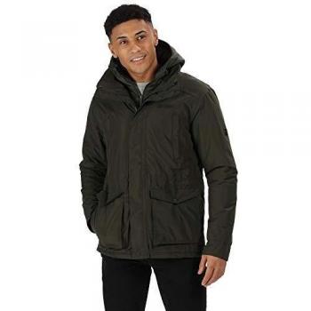 Regatta Ranier - Parka Impermeable y Transpirable con Aislamiento térmico, con Capucha, Impermeable, Hombre, Color Verde Oscuro, tamaño Medium