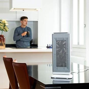 Cecotec Calefactor Cerámico Ready Warm 6400 Ceramic Sky Smart. 2000 W, Pantalla LED Superior, 3 Modos de Funcionamiento, Temporizador 24h, Oscilación, Mando a Distancia
