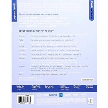 Classic Archive Voices Elisabeth Schwarzkopf; Teresa Berganza; Regine Crespin EUROARTS BLU RAY Bluray 2014 Region Free