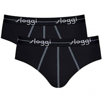 Sloggi Men Start Midi Briefs - Black Cotton 2-Pack