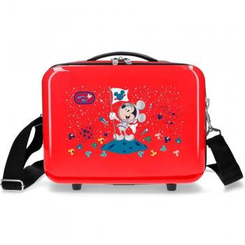 Neceser Infantil ABS Adaptable Disney Mickey on the Moon Rojo 9L