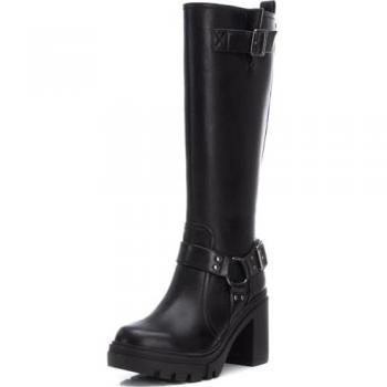 BOTA DE MUJER REFRESH 172022 NEGRO CREMALLERA - Botas altas de mujer con tacón ancho y cremallera, color negro, talla 38