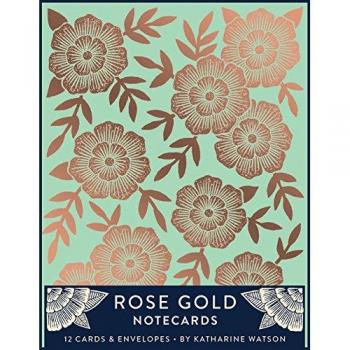 Rose Gold Notecards: 12 Foil-Stamped Cards & Envelopes