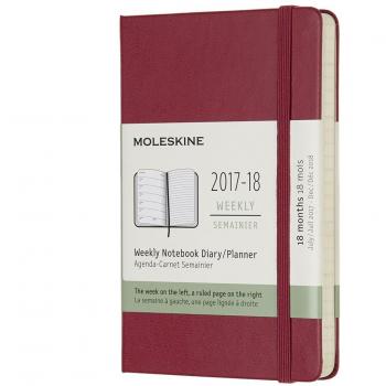 Moleskine DHH1118WN2Y18 - Agenda semanal 2017-2018, 18 meses, tapa dura, color rosa