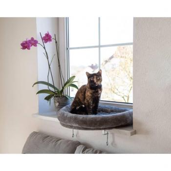Cama Para Gatos Kerbl - Cama de gatos para ventana gris 55x35x10 cm Gris