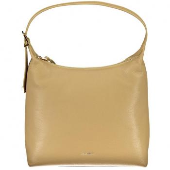 Coccinelle Beige Leather Handbag, Beige Leather Shoulder Bag with Inner Pocket, Size: ONE SIZE, Handbags for female, with Zip