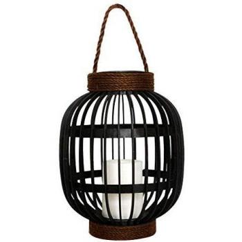 Lámpara solar decorativa FIDJY H30cm con asa de cuerda y LED blanco cálido