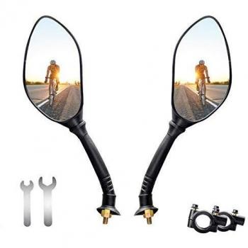 ANVAVA 2 Pcs Espejo Retorvisor Bicicleta Manillar Espejo de Bici Ajustable 360° Espejo Ciclismo para MTB Montaña Electrica Motó, Negro