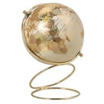 Bola del Mundo Decorativa 13x13x20 cm - Estilo Elegante y Alta Calidad en Metal/PVC/Papel