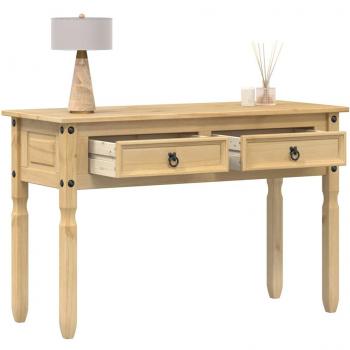 Mesa consola Corona de madera maciza de pino 115x46x73 cm, color marrón, para salón, entrada o recibidor, tipo mesa auxiliar