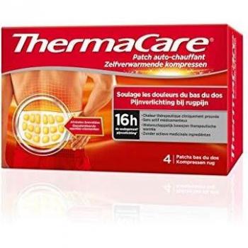 ThermaCare - Parche térmico para la espalda - Alivia el dolor de la zona lumbar - 16 h de calor constante - Caja de 4 parches