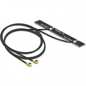 Antena Delock WLAN Doble 5 dBi 2x MHF 802.11 ac/a/h/b/g/n 500 mm PCB Interna Autoadhesiva