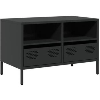 Mueble para TV acero laminado en frío negro 68x39x43,5 cm