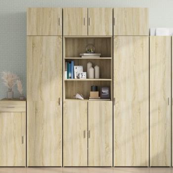 Gabinete de madera de conglomerado 70x42,5x225 cm en roble Sonoma Marrón