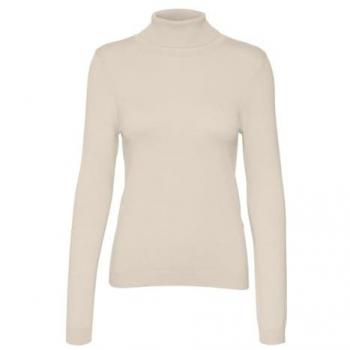 Jersey de mujer Vero Moda VMHAPPINESS con cuello alto, color beige, talla S