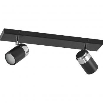 Foco de techo Lindby Esami, 2 luces, moderno, negro, metal, para pasillos, foco empotrado, lámpara de pared, GU10