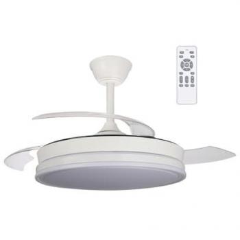 WONDERLAMP Ventilador LED Aspas Plegables Surpino Blanco 45W con Memoria de Encendido, Mando a Distancia y CCT Regulable