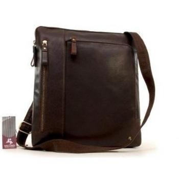 VISCONTI ML22 Bandolera A4 - De piel de bufalo - i-Pod/para Kindle - Marrón