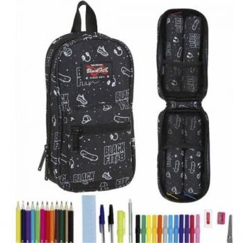 Estuche Escolar Mochila Blackfit8 Sport Galaxy con 4 Portatodos Llenos Reciclables - 33 Piezas, 12 x 23 x 5 cm Safta